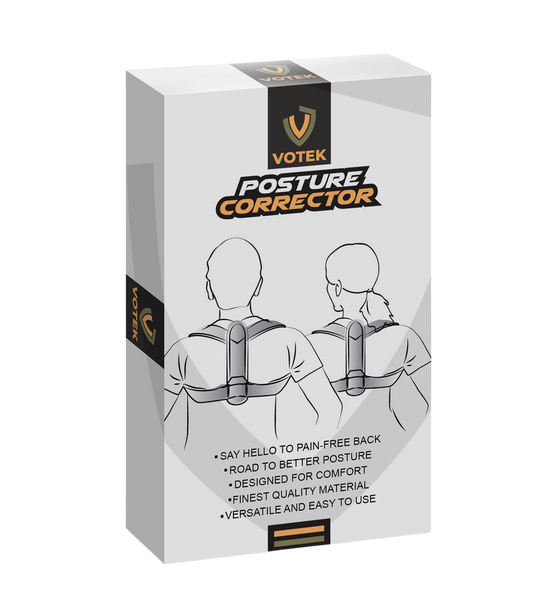 4WELL Posture Corrector for Women & Men, Adjustable Back Brace,  Straightener Strap for Slouching, Back Pain, Shoulder Neck Relief (black)